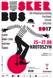 Plakat XXI Międzynarodowego Festiwalu Sztuki Ulicznej BuskerBus