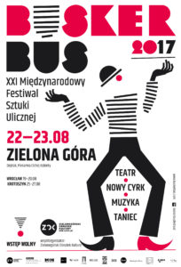 Plakat XXI Międzynarodowego Festiwalu Sztuki Ulicznej BuskerBus