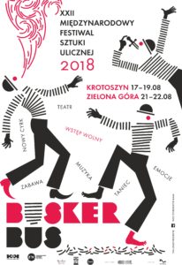 Plakat XXII Międzynarodowego Festiwalu Sztuki Ulicznej BuskerBus 2018