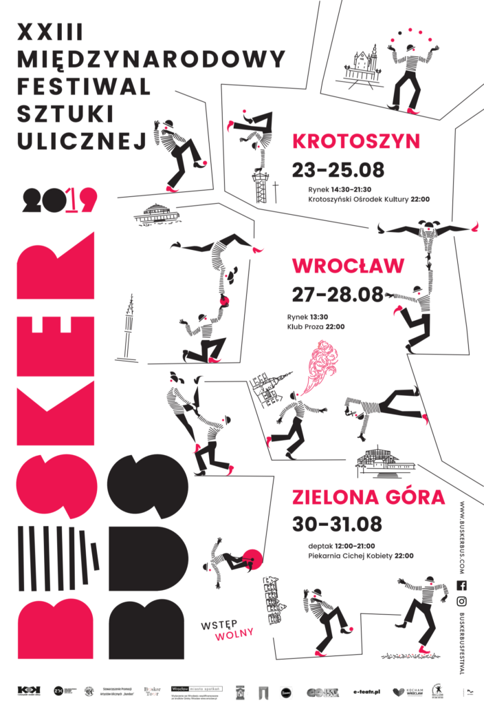 Plakat XXIII Międzynarodowego Festiwalu Sztuki Ulicznej BuskerBus 2019