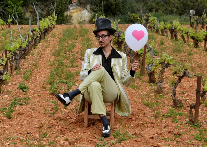A man with a balloon