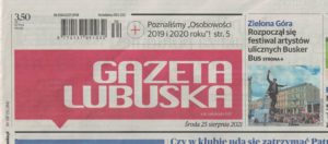 Gazeta Lubuska - infomarcja o Festiwalu BuskerBus 2021 na okładce