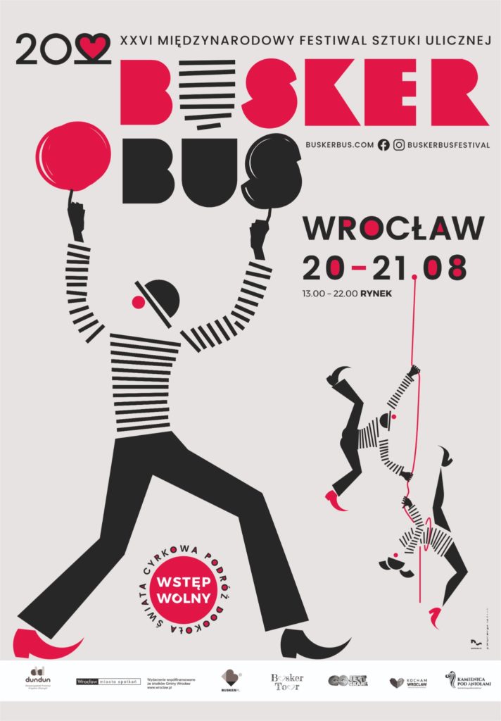 Ilustrated poster of BuskerBus 2022 in Wroclaw