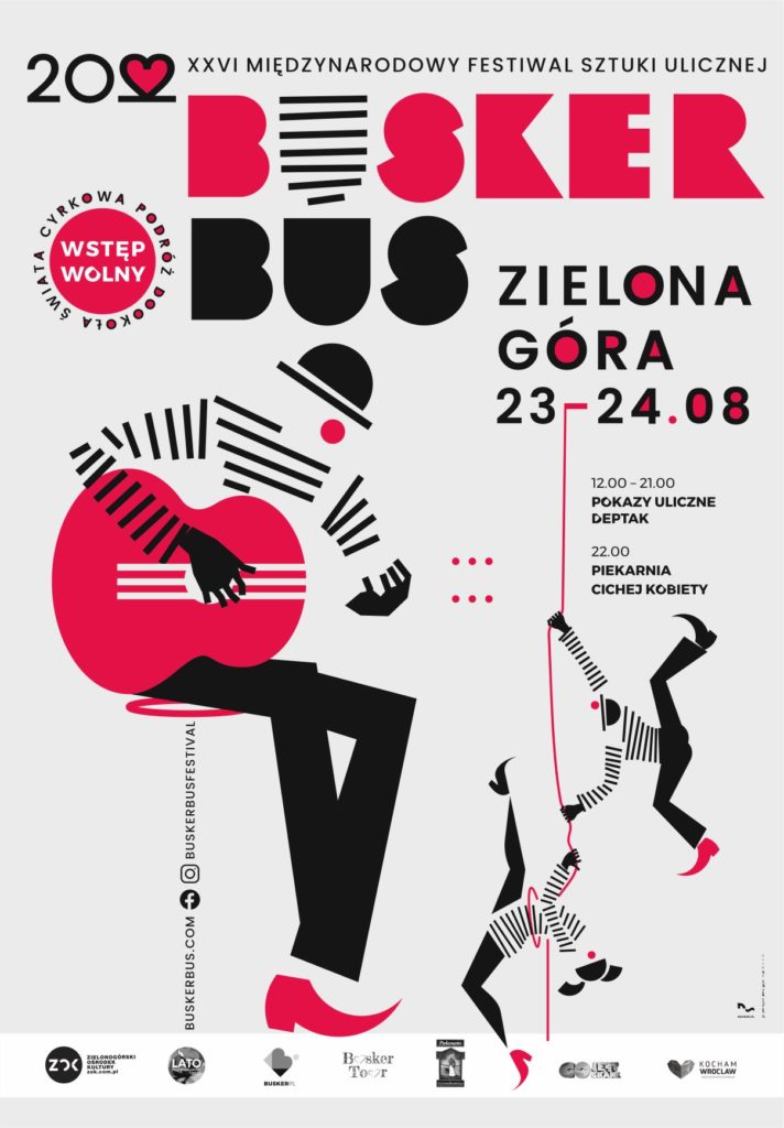 Plakat festiwalu BuskerBus 2022 w Zielonej Gorze
